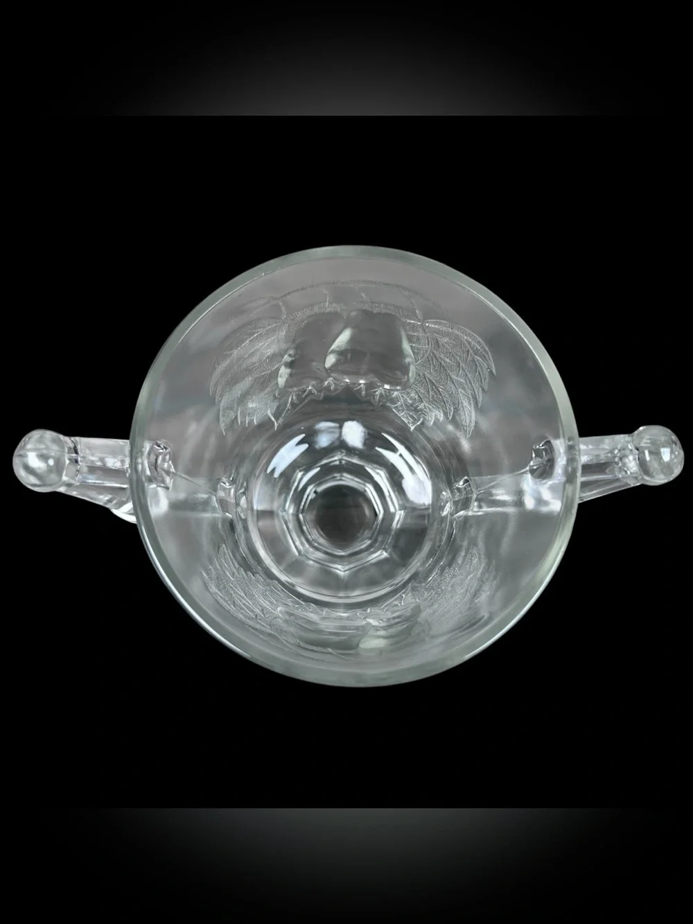 Jeannette Vintage Baltimore‎ Pear Footed Sugar Bowl Lid Clear Pressed Glass
